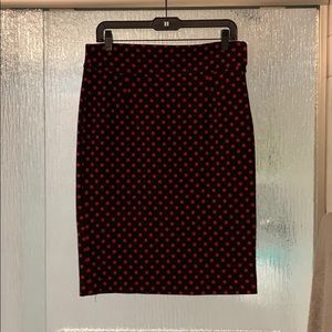 Black and red polkadotted skirt